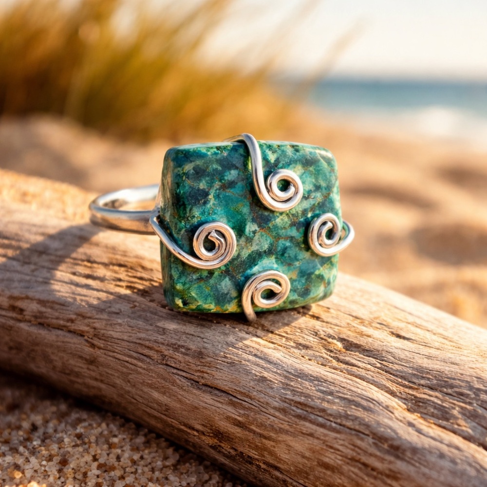 Natural Azurite Ring - Picture 9 of 14